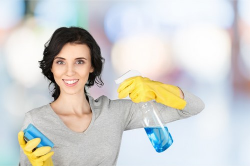 Protective gloves and footwear used during carpet cleaning